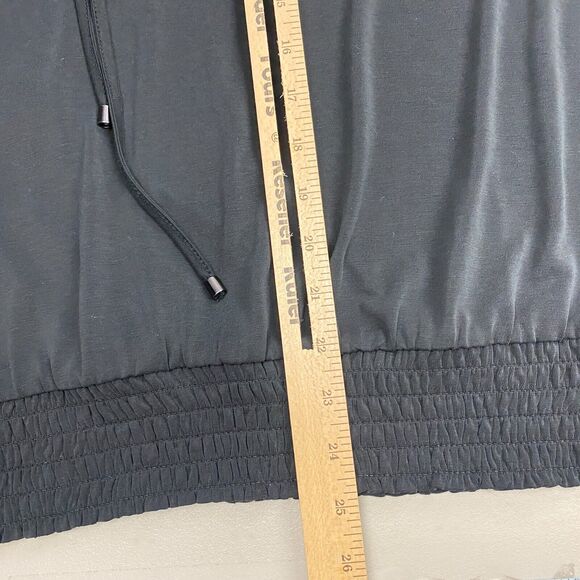 Crosby Top Womens Medium Black Keyhole V Neck Blouson Shirred Stretch Modal Knit - Picture 11 of 16